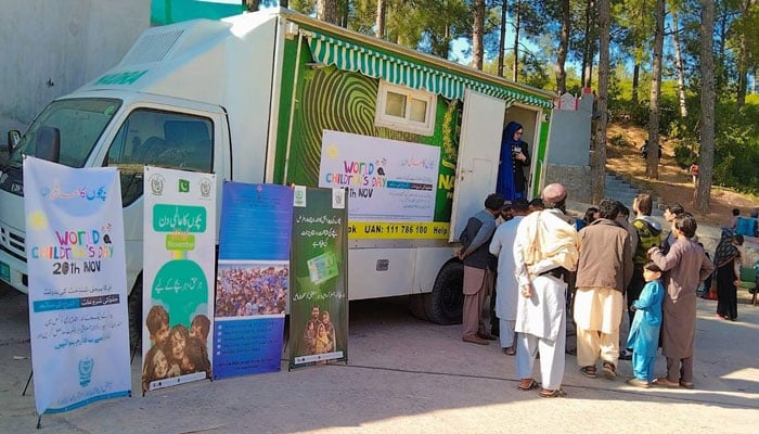 A mobile vehicle of NADRA seen in this image. — Facebook@mohrpak/file