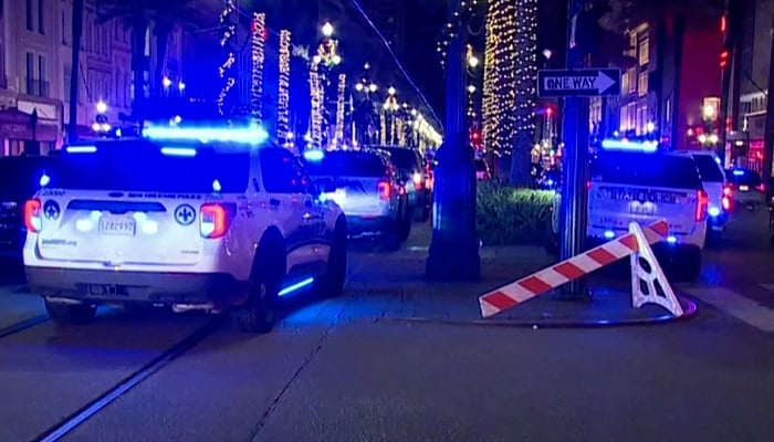 Police attend the scene where a pickup truck drove into a large crowd on Bourbon Street in the French Quarter of New Orleans, Louisiana, US on January 1, 2025. — Reuters