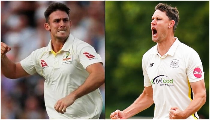 Mitchell Marsh (left) and Beau Webster. — Reuters/ X/ @Gloscricket/ File