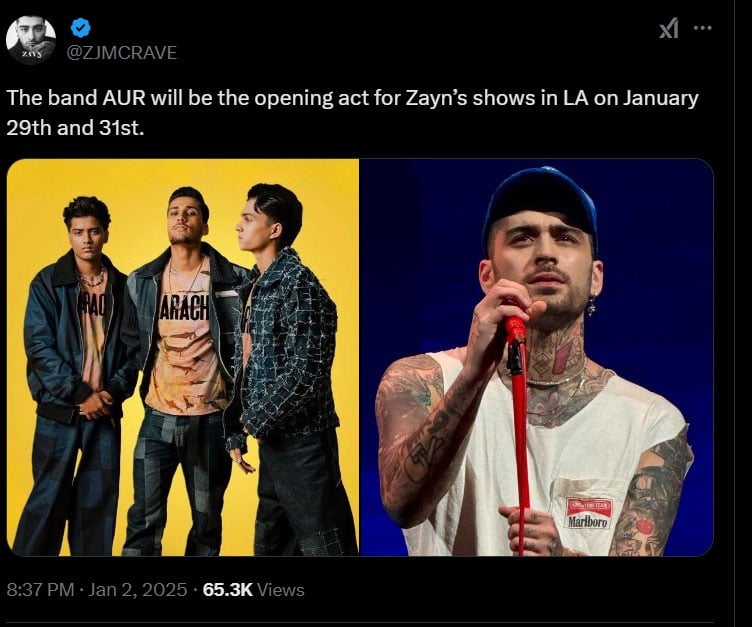 Zayn Malik teases exciting collab for New Year concerts