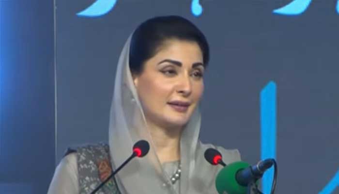 Punjab Chief Minister Maryam Nawaz addressing Honhaar Scholarship Programme ceremony in Sargodha, January 8, 2025. — Screengrab via YouTube/Geo News