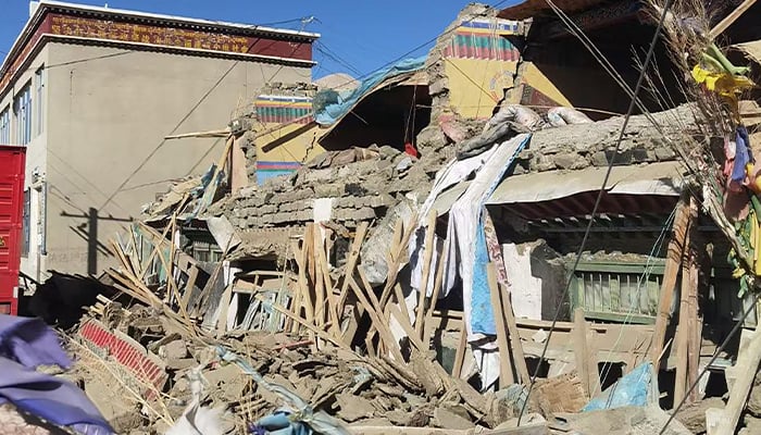 This handout received on January 7, 2025 shows damaged houses in Shigatse, southwestern China´s Tibet region, after an earthquake hit the area. — AFP