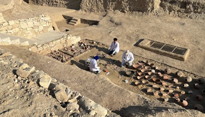 Archaeologists unearth pieces, near the Queen Hatshepsut Valley Temples in Deir El-Bahari on the Niles west bank in Luxor, Egypt, January 8, 2025. — Reuters