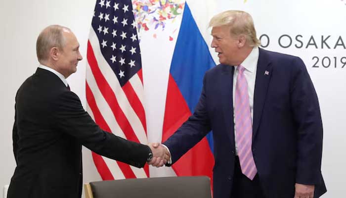 Russias President Vladimir Putin shakes hands with US President-elect Donald Trump during a meeting on the sidelines of the G20 summit in Osaka, Japan June 28, 2019. — Reuters