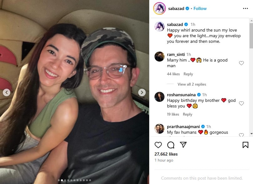 Hrithik Roshans sweetheart Saba Azads special birthday gesture revealed