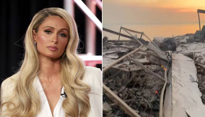 Paris Hilton was able to safely evacuate with her husband, two children, and pets