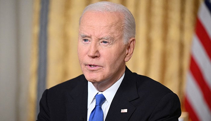 US President Joe Biden delivers his farewell address to the nation from the Oval Office of the White House in Washington, DC, on January 15, 2025. — Reuters