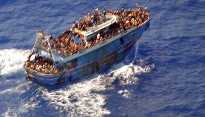 A representational image provided by the Hellenic Coast Guard shows migrants onboard a boat during a rescue operation, before their boat capsized on the open sea, off Greece, June 14, 2023. — Reuters