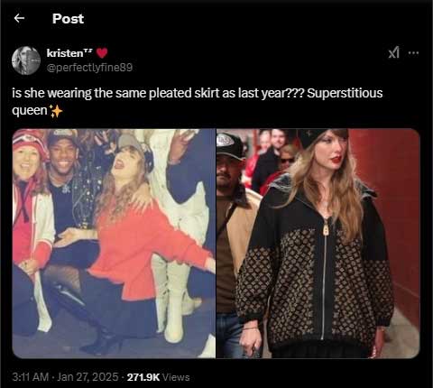 Taylor Swifts NFL outfit sparks speculations among fans