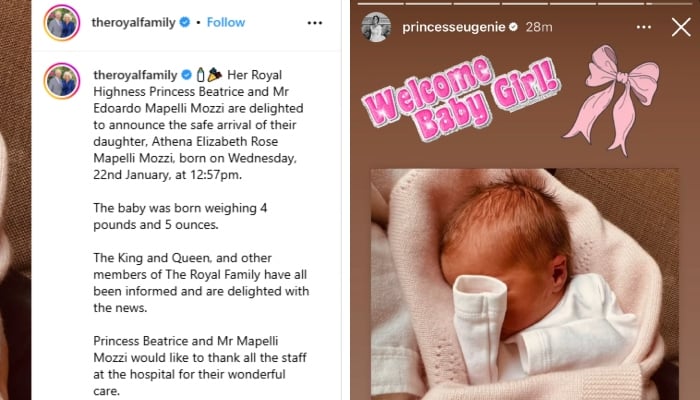 Princess Eugenie welcomes Beatrices daughter with heartfelt message