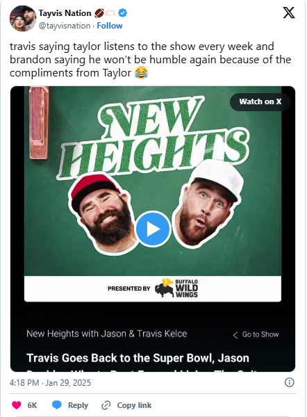 Travis Kelce reveals how often Taylor Swift tunes into their podcast