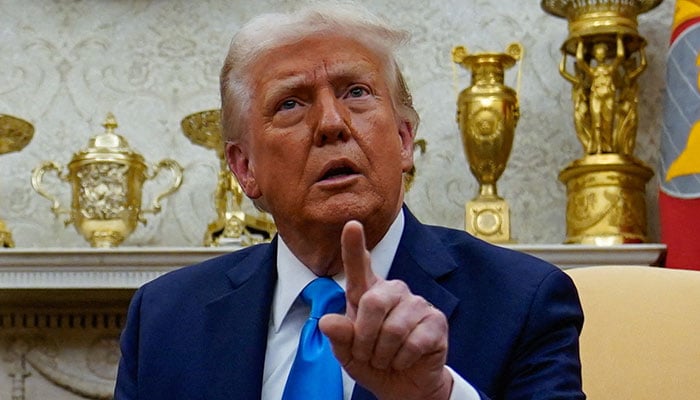 US President Donald Trump gestures as he speaks during a meeting with Israeli Prime Minister Benjamin Netanyahu at the White House in Washington, U.S., February 4, 2025. — Reuters