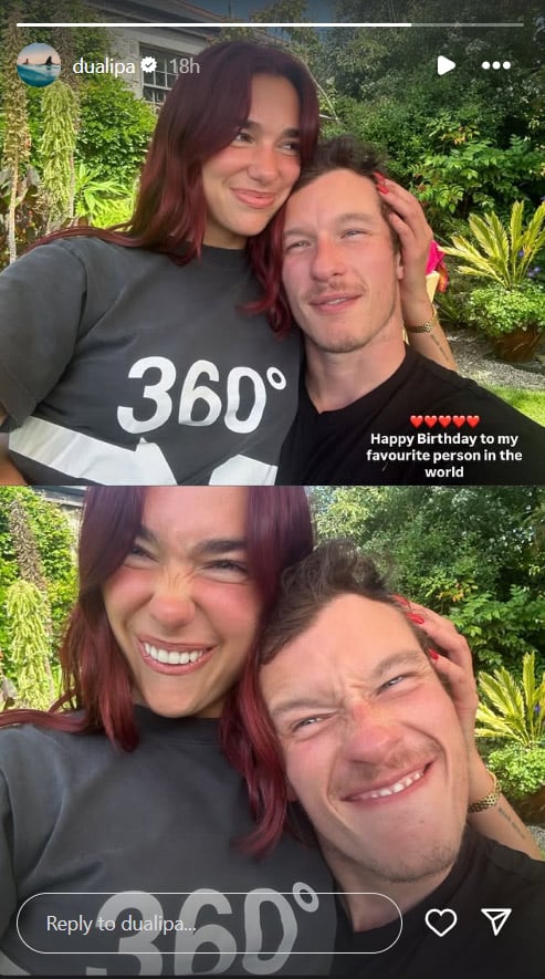 Dua Lipa, Callum Turner serve up silly faces on his birthday