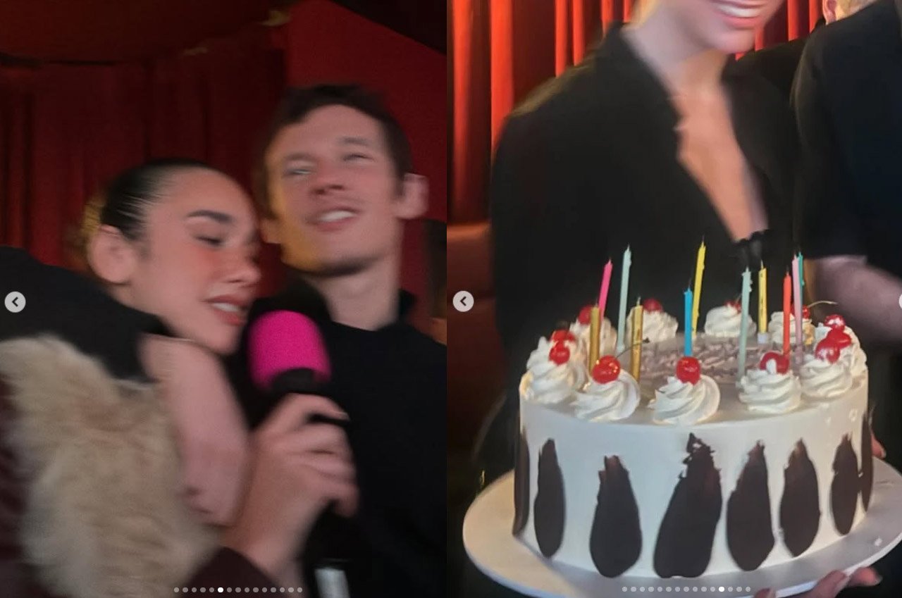 Dua Lipa, Callum Turner serve up silly faces on his birthday