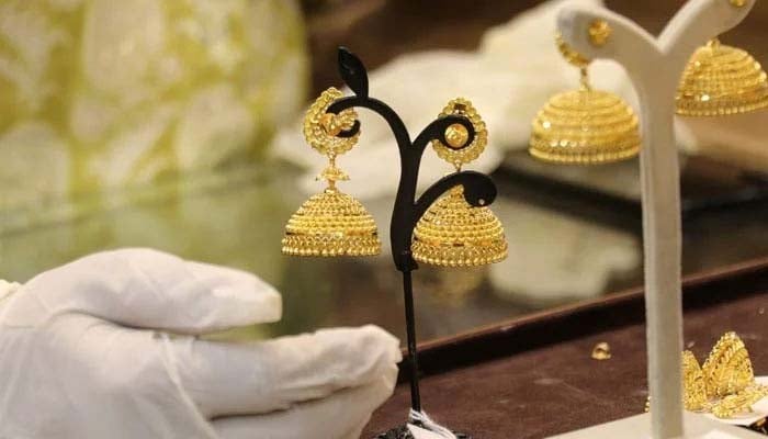 An undated image of gold jewellery pictured at a store. — AFP/File