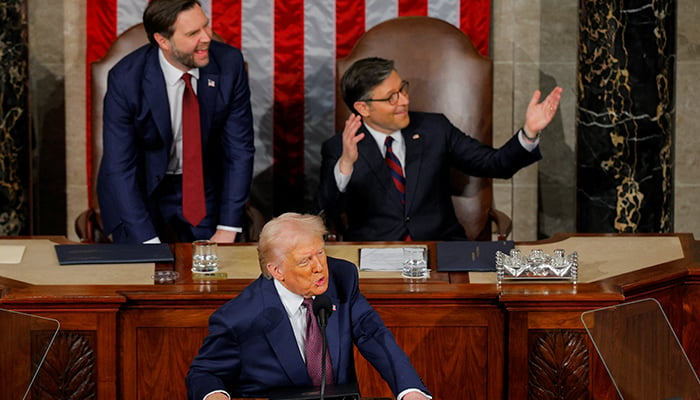 US President Donald Trumps speaks at a joint session of Congress at the US Capitol in Washington, DC, US, March 4, 2025. — Reuters