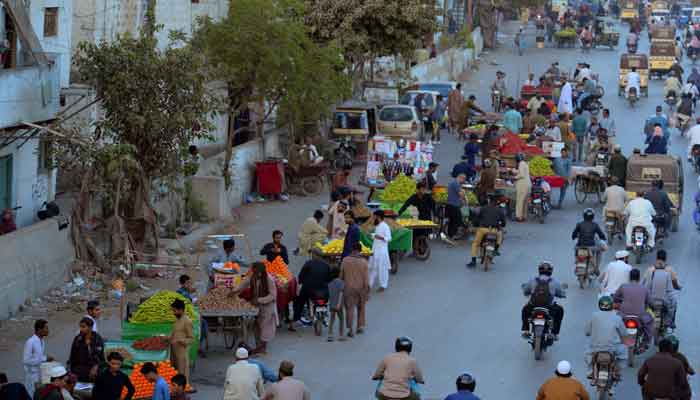 People are busy in buying food items before Iftar times as demand of food items increased in city during the Holy Month of Ramadan-ul-Mubarak, at New MA Jinnah road in Karachi on Thursday, March 6, 2025. — PPI