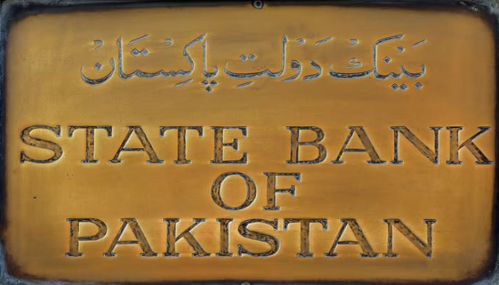 A brass plaque of the State Bank of Pakistan is seen outside of its wall in Karachi, Pakistan December 5, 2018. — Reuters