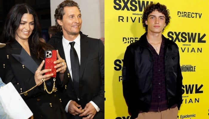 Matthew McConaughey, Camila Alves beam with pride as son levi walks SXSW